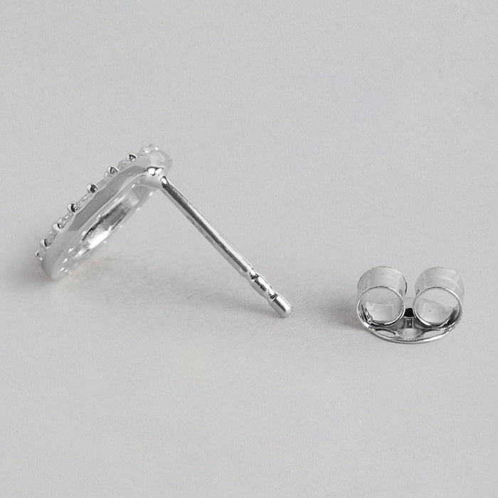 Round CZ studded Gold Plated Silver Earring