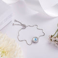 Round Evil Eye Rhodium Plated 925 Sterling Silver Box Chain Bracelet