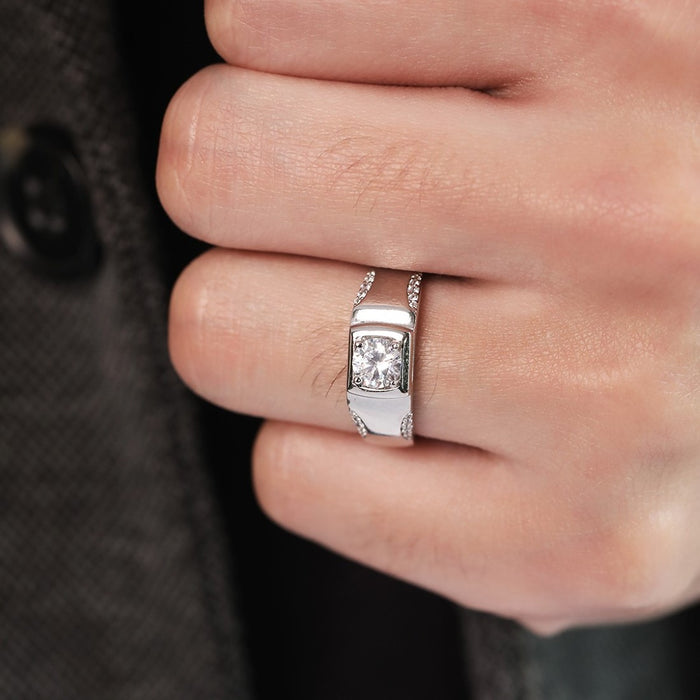 925 Sterling Silver Solitaire 925 Sterling Silver Ring for Him (Adjustable) for Women – Zavya