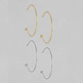 Rounded Gold & Rhodium Plated Hoops 925 Sterling Silver Earring Combo