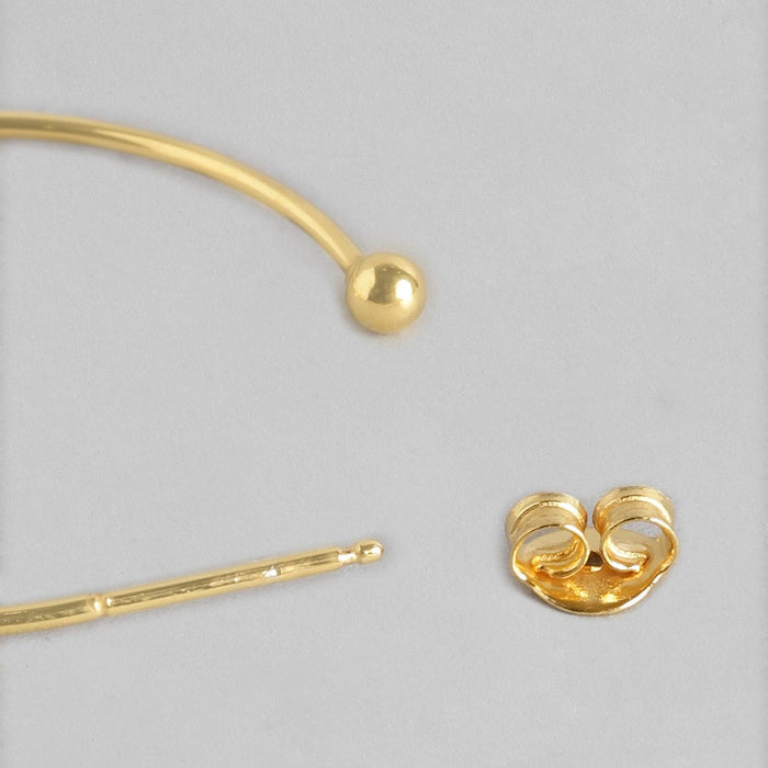 Rounded Gold & Rhodium Plated Hoops 925 Sterling Silver Earring Combo