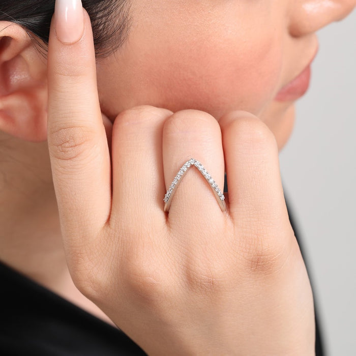 Royal Elegance Rhodium Plated 925 Sterling Silver Women's Vanki Ring