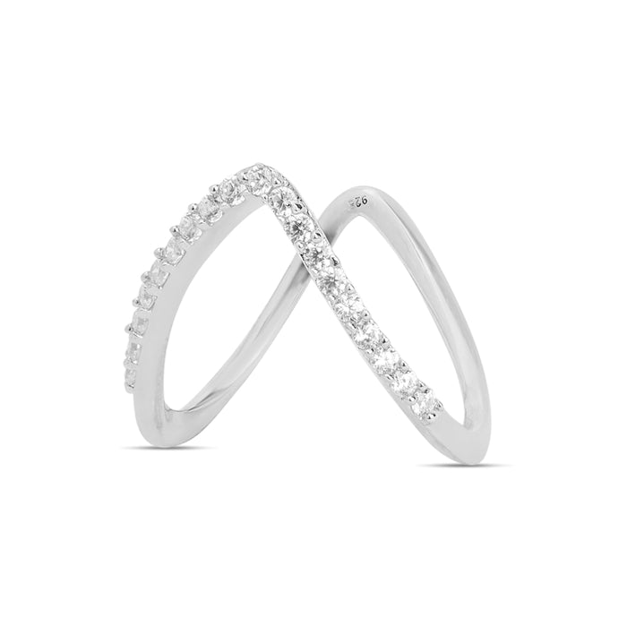 Royal Elegance Rhodium Plated 925 Sterling Silver Women's Vanki Ring