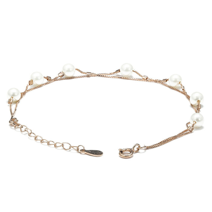 Royal Freshwater Pearl 925 Silver Bracelet in Rose Gold