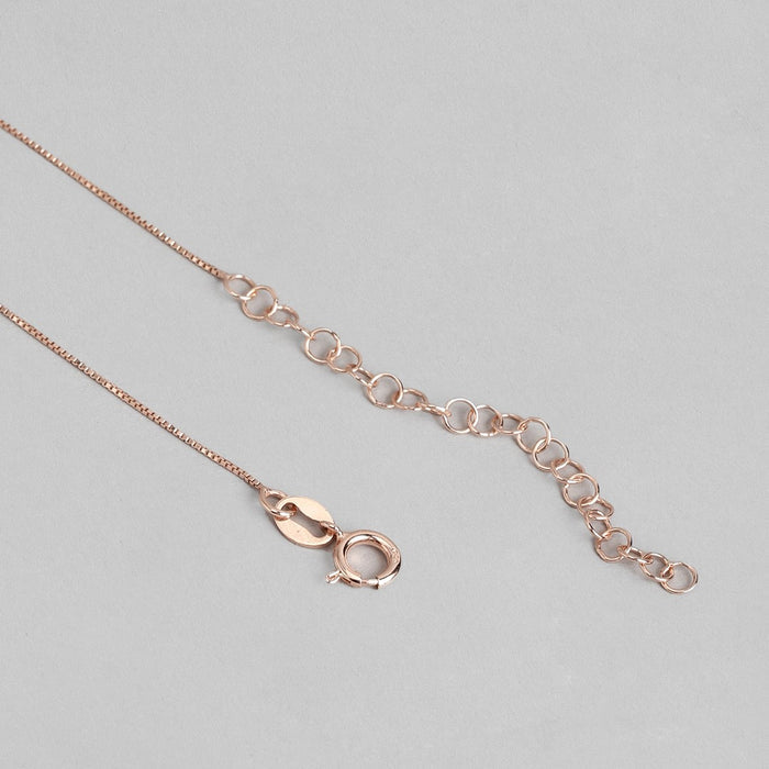 Royal Radiance Rose Gold Plated CZ Crown 925 Sterling Silver Necklace