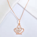 Royal Rose Gold-Plated 925 Sterling Silver Crown Pendant