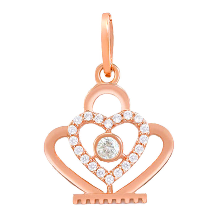 Royal Rose Gold-Plated 925 Sterling Silver Crown Pendant