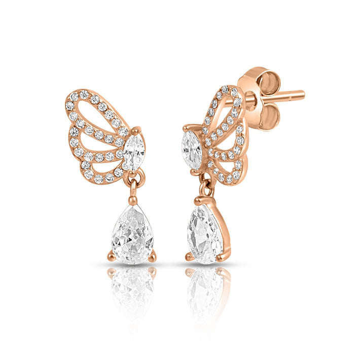 Royal Teardrop Rose Gold Plated 925 Sterling Silver Earrings