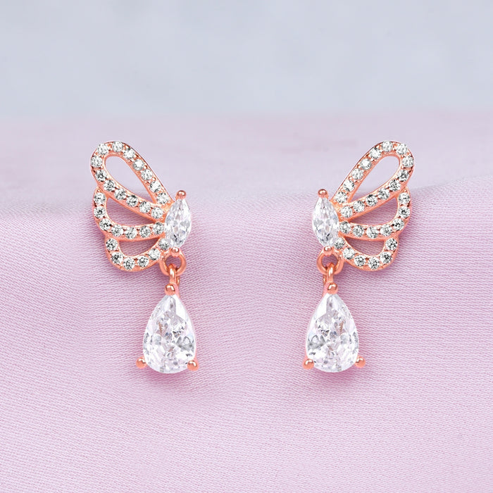 Royal Teardrop Rose Gold Plated 925 Sterling Silver Earrings