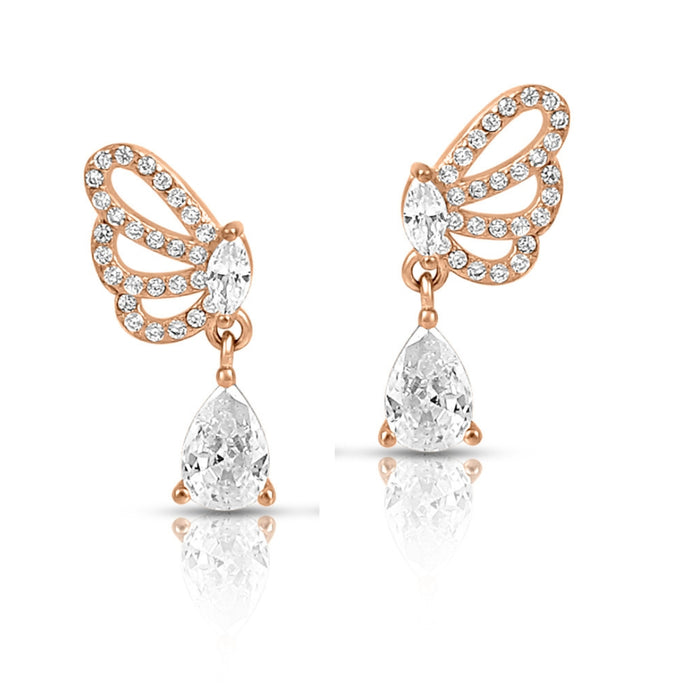 Royal Teardrop Rose Gold Plated 925 Sterling Silver Earrings