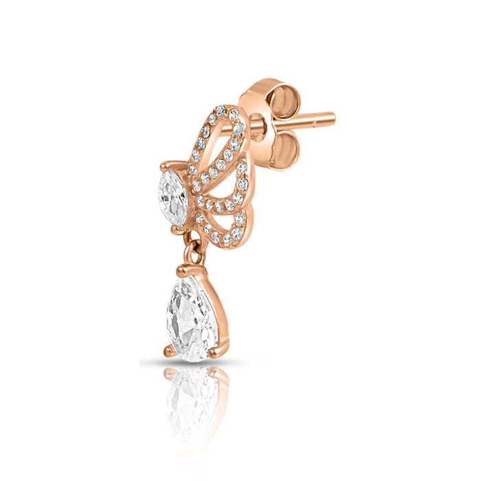 Royal Teardrop Rose Gold Plated 925 Sterling Silver Earrings