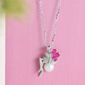 Ruby Clover Lady 925 Sterling Silver CZ Necklace (Zavya Signature)