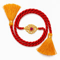 Ruby Leaf Gold Plated 925 Silver Rakhi