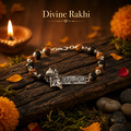 Rudraksha Karungali Hanuman Mantra Bracelet with engraved Hanuman mantra charm
