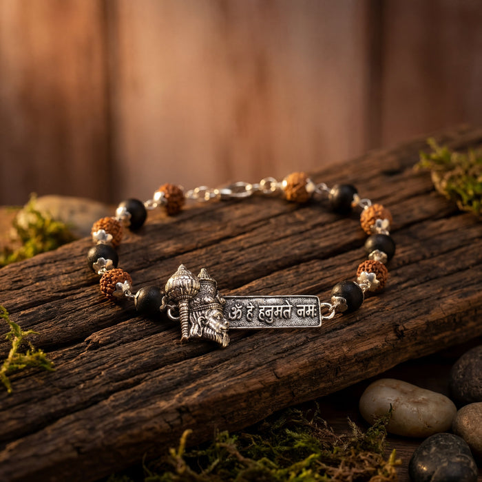 Rudraksha Karungali Hanuman Mantra Bracelet - view 4