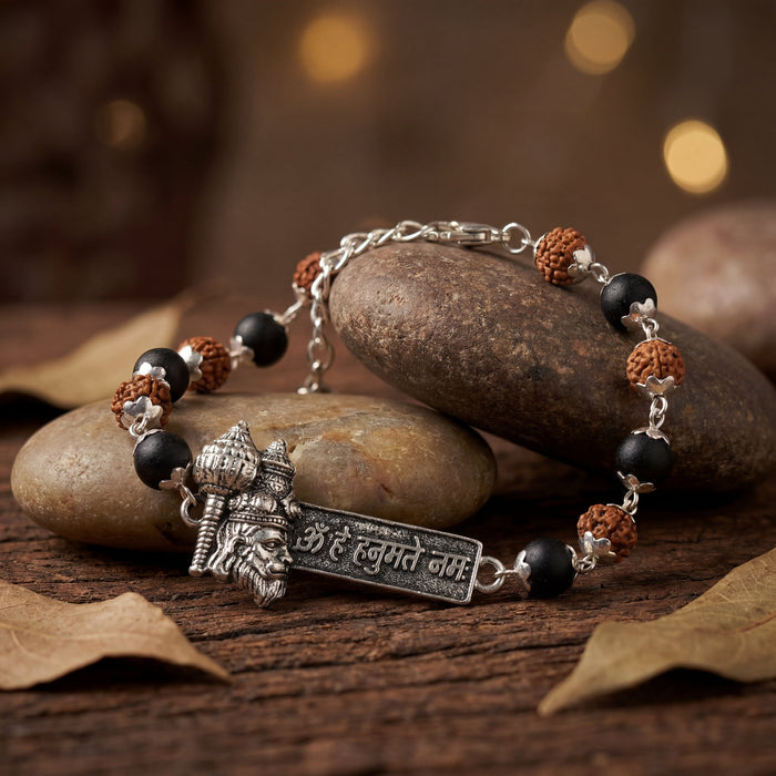 Rudraksha Karungali Hanuman Mantra Bracelet - view 5