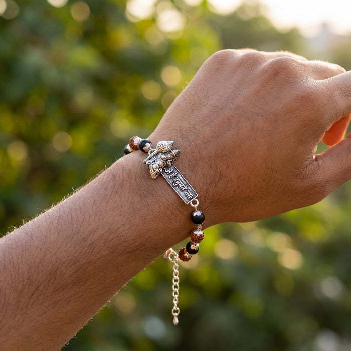 Rudraksha Karungali Hanuman Mantra Bracelet - view 6
