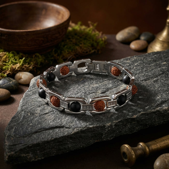 Rudraksha Karungali Link Chain Bracelet - view 4