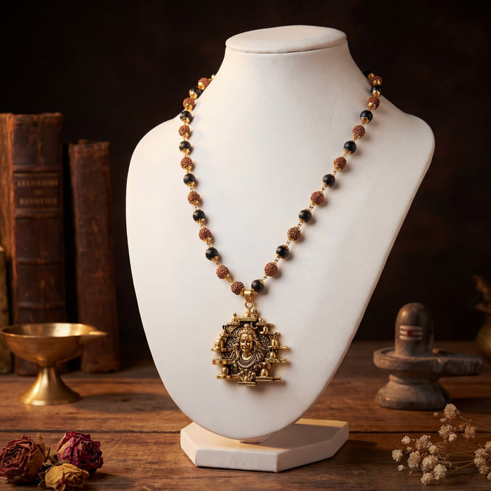 Rudraksha karungali Mala with 12 Jyotirling Shiv Pendant