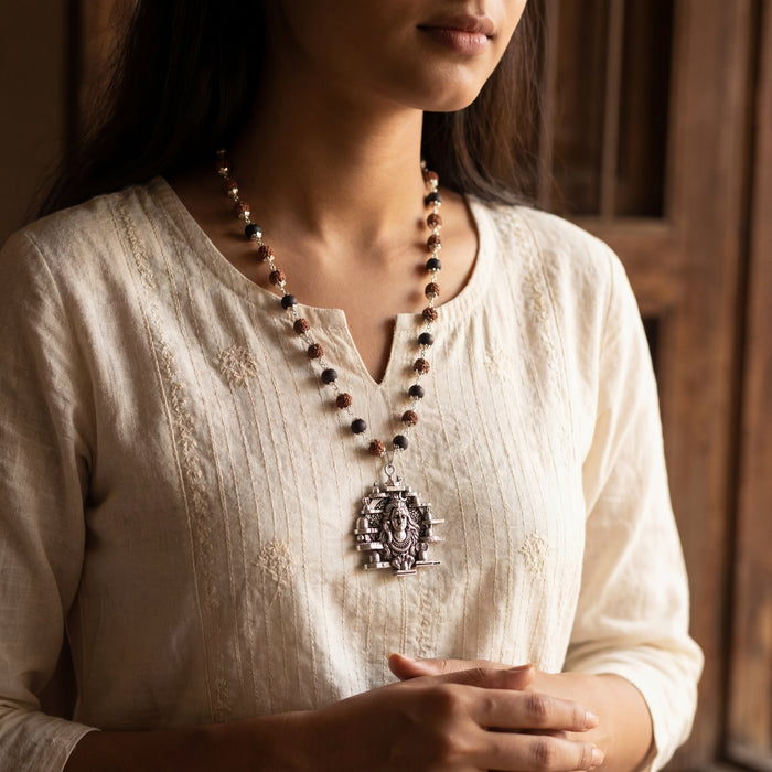 Rudraksha karungali Mala with 12 Jyotirling Shiv Pendant - view 2