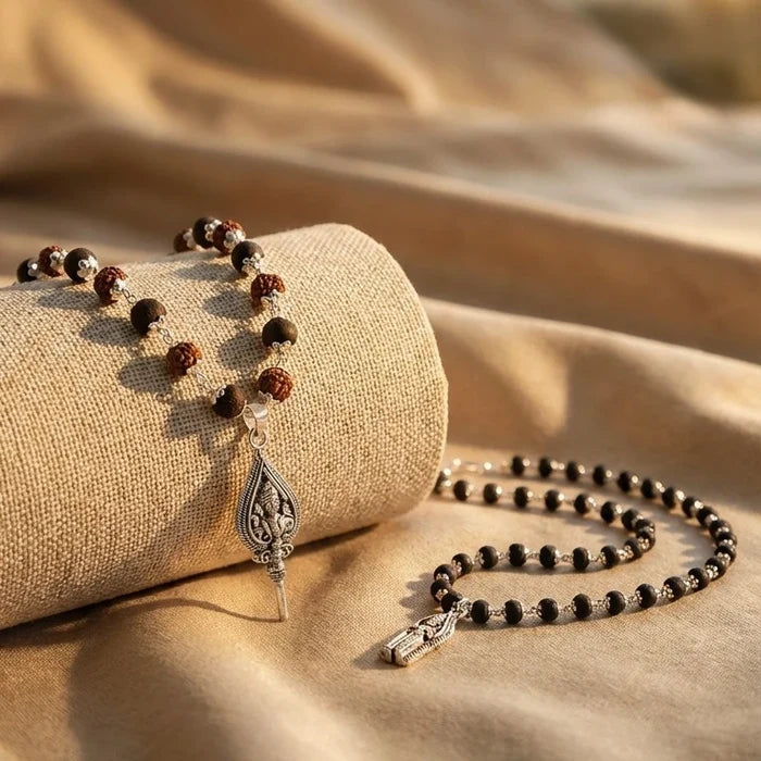 Rudraksha Karungali Silver Cap Combo – Lord Murugan Shastra & Shakti - view 2