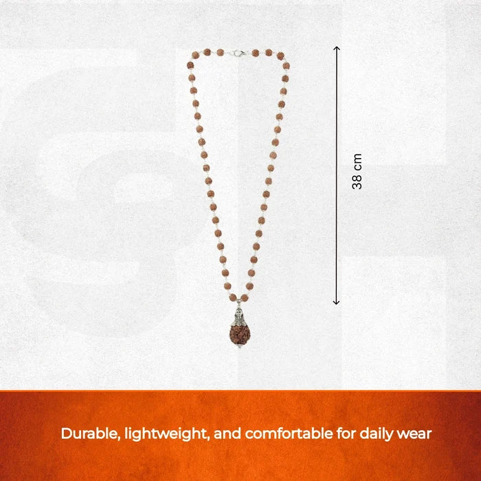 Rudraksha Mala with 5 Mukhi Rudraksha and Adiyogi Pendant - view 3
