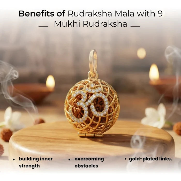 Rudraksha Mala with 9 Mukhi Rudraksha - view 7
