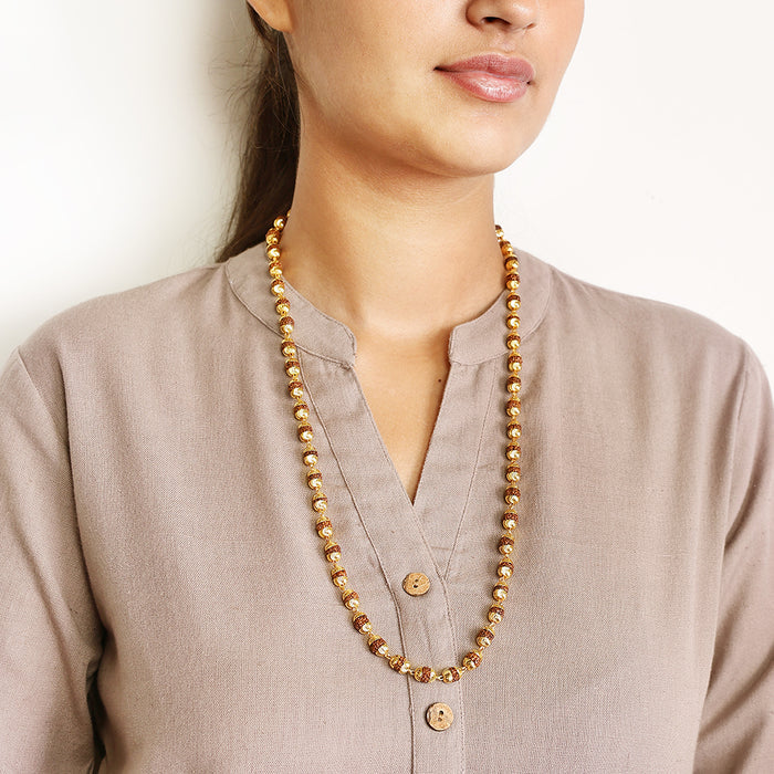 Rudraksha Mala with Golden Cap | 54 Beads - view 3