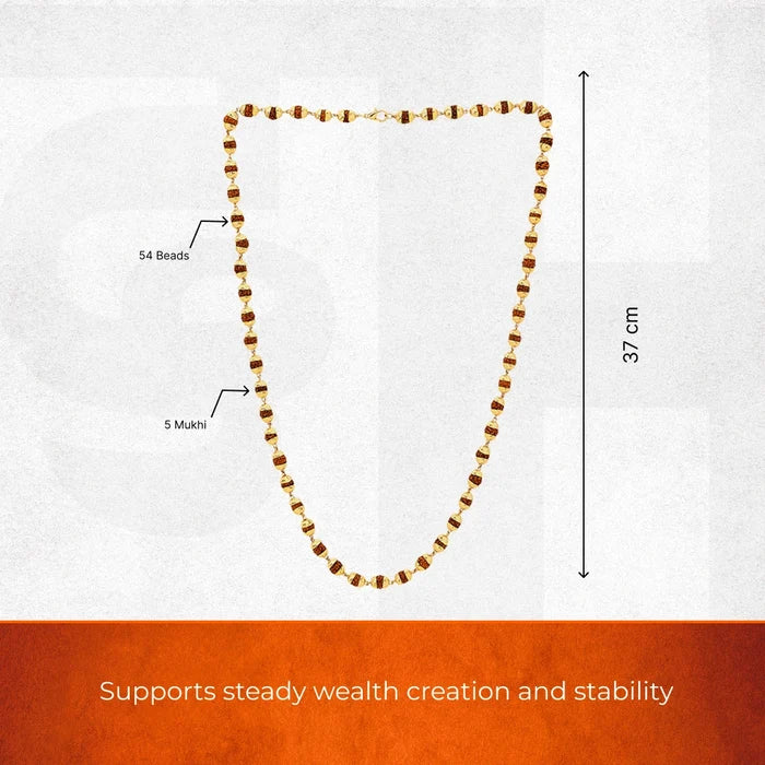 Rudraksha Mala with Golden Cap | 54 Beads - view 4