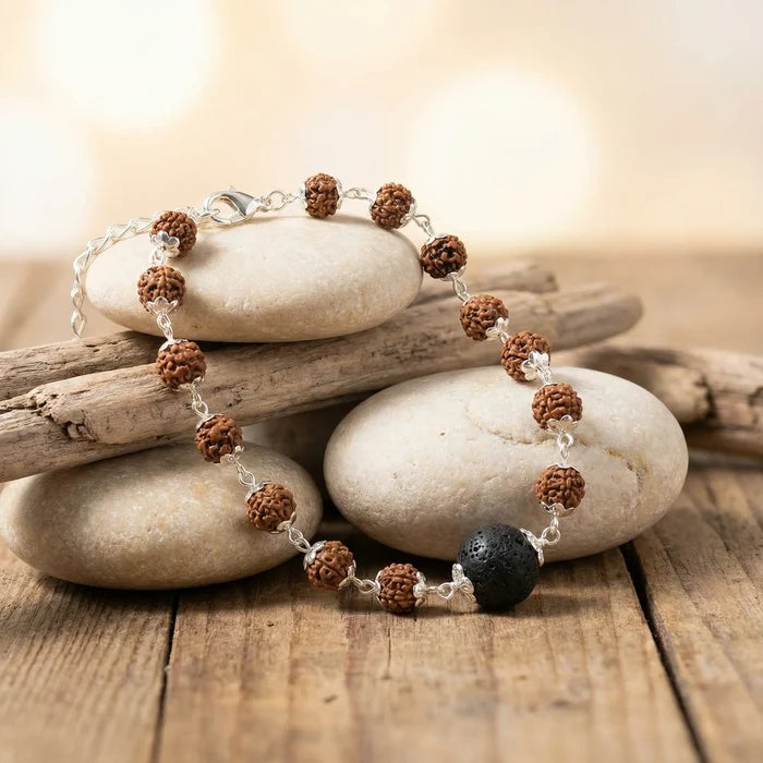 Rudraksha Silver Cap Karungali Bead Bracelet - view 7