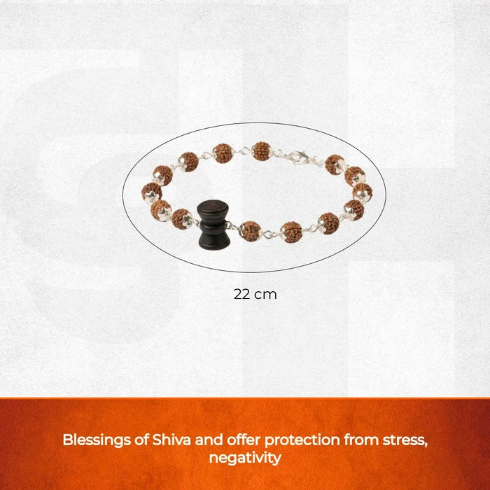 Rudraksha Silver Cap Karungali Damroo Bracelet - view 2