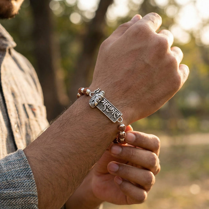 Rudraksha Silver Cap Mahakal Bracelet - view 3