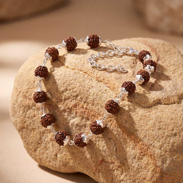 Hallmarked S925 Pure Silver Rudraksha Bracelet