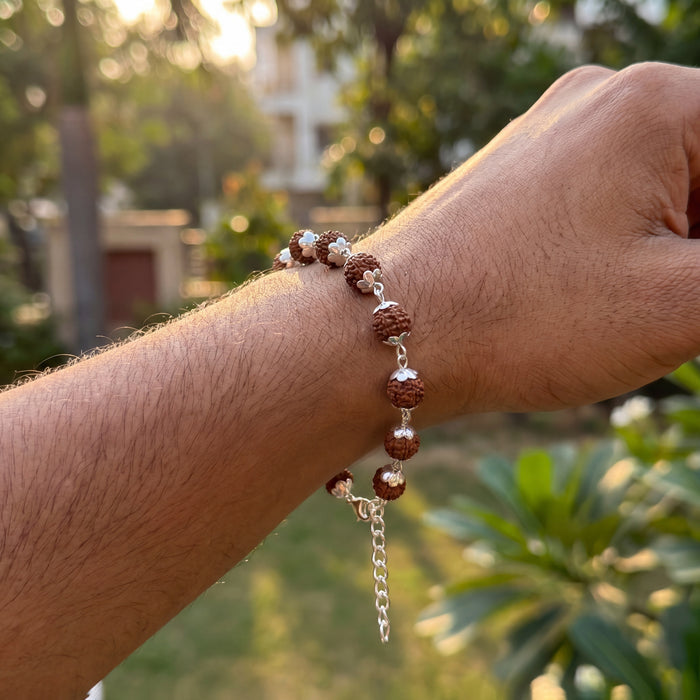 Hallmarked S925 Pure Silver Rudraksha Bracelet - view 3