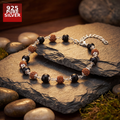 Hallmarked S925 Pure Silver Rudraksha Karungali Bracelet