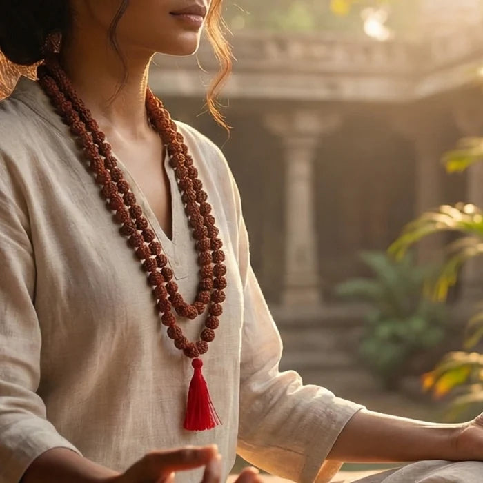 Sacred 108-Beads 7 Mukhi Rudraksha Mala