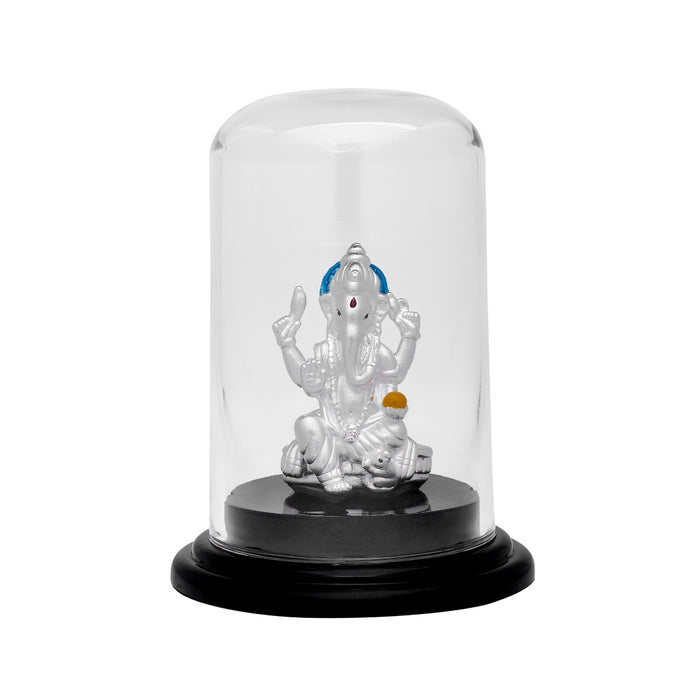 Sacred Blessings Rhodium-Plated Lord Ganesh 999 Silver Idol
