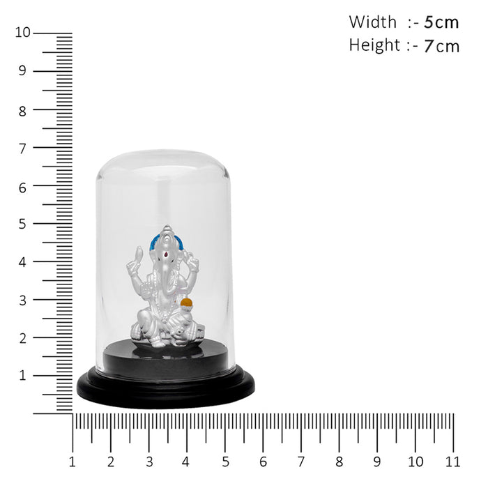 Sacred Blessings Rhodium-Plated Lord Ganesh 999 Silver Idol