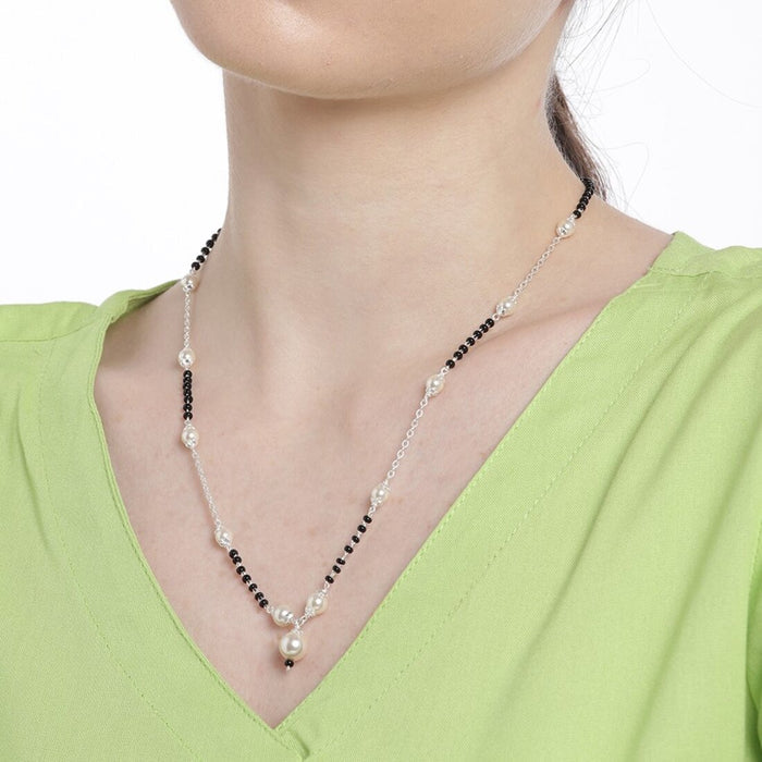 Sacred Bond Rhodium-Plated Sterling Silver Mangalsutra for Eternal Love