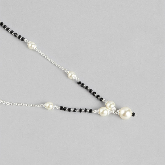 Sacred Bond Rhodium-Plated Sterling Silver Mangalsutra for Eternal Love