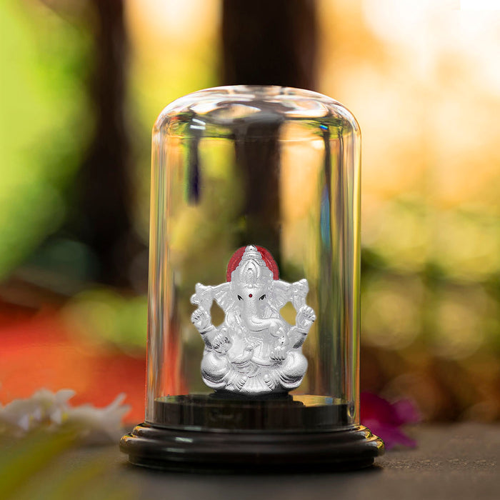 Sacred Ganesha Rhodium-Plated 999 Silver Idol