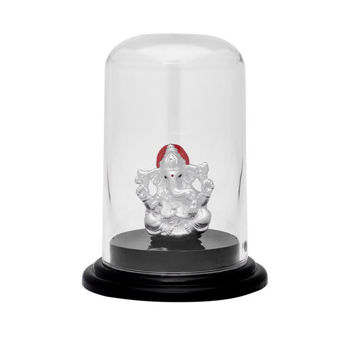Sacred Ganesha Rhodium-Plated 999 Silver Idol