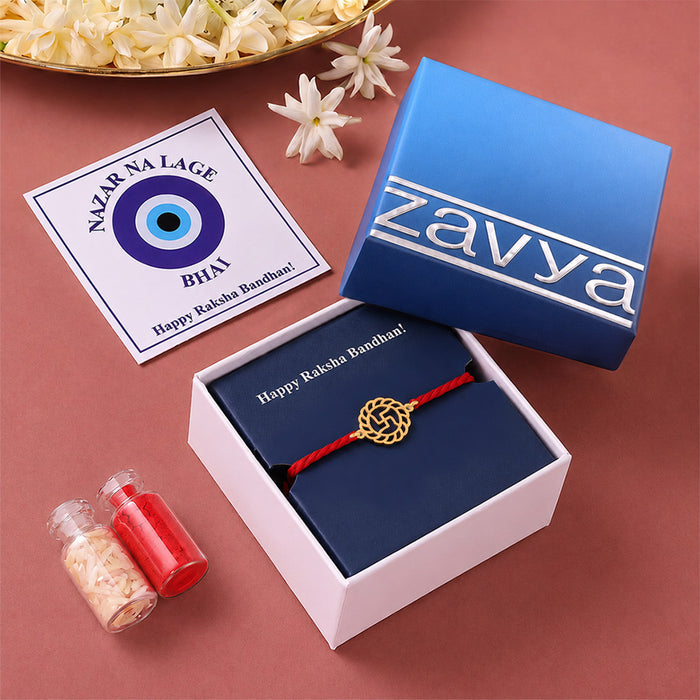 Sacred Lotus Gold Plated 925 Silver Rakhi