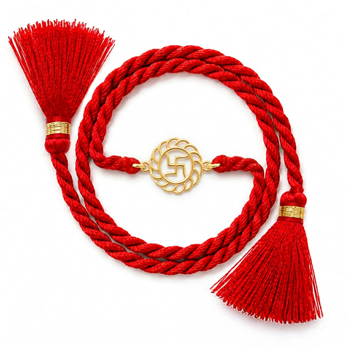 Sacred Lotus Gold Plated 925 Silver Rakhi