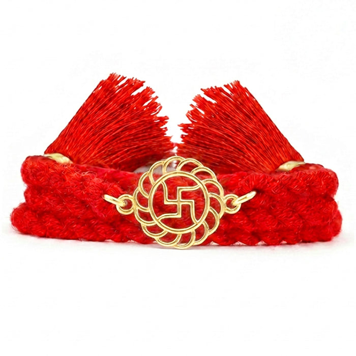 Sacred Lotus Gold Plated 925 Silver Rakhi
