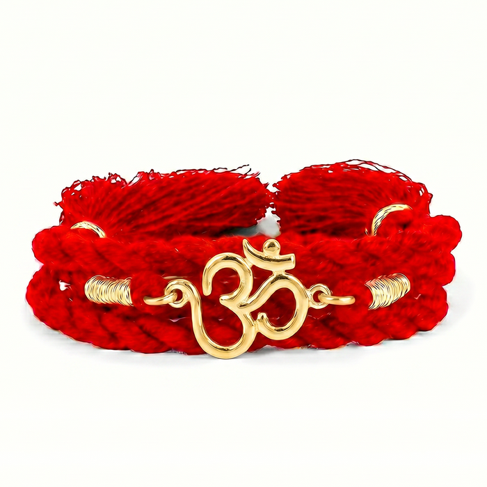 Sacred Om Bond Gold Plated Silver Rakhi (Zavya Signature)