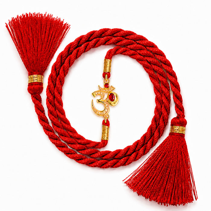 Sacred OM CZ Silver Rakhi