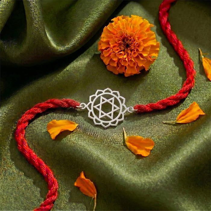 Sacred Om Rhodium Plated 925 Silver Rakhi