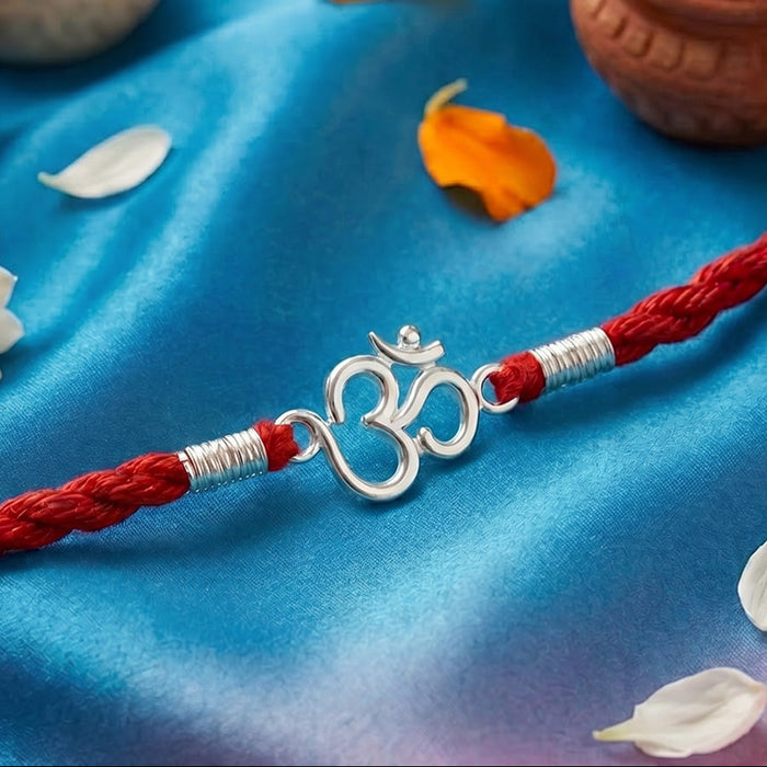Sacred Om Silver Rakhi (Zavya Signature)