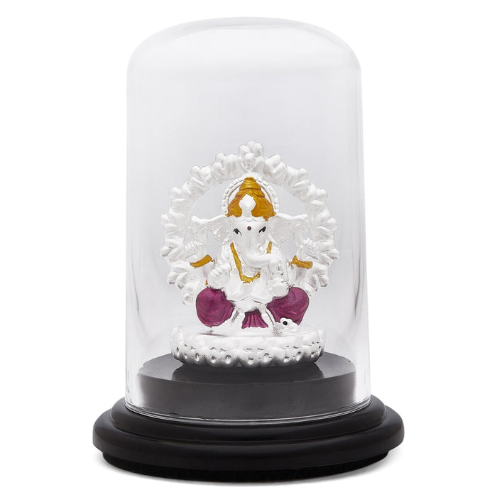 Sacred Splendor Rhodium-Plated 999 Silver Ganesh Ji Elegance